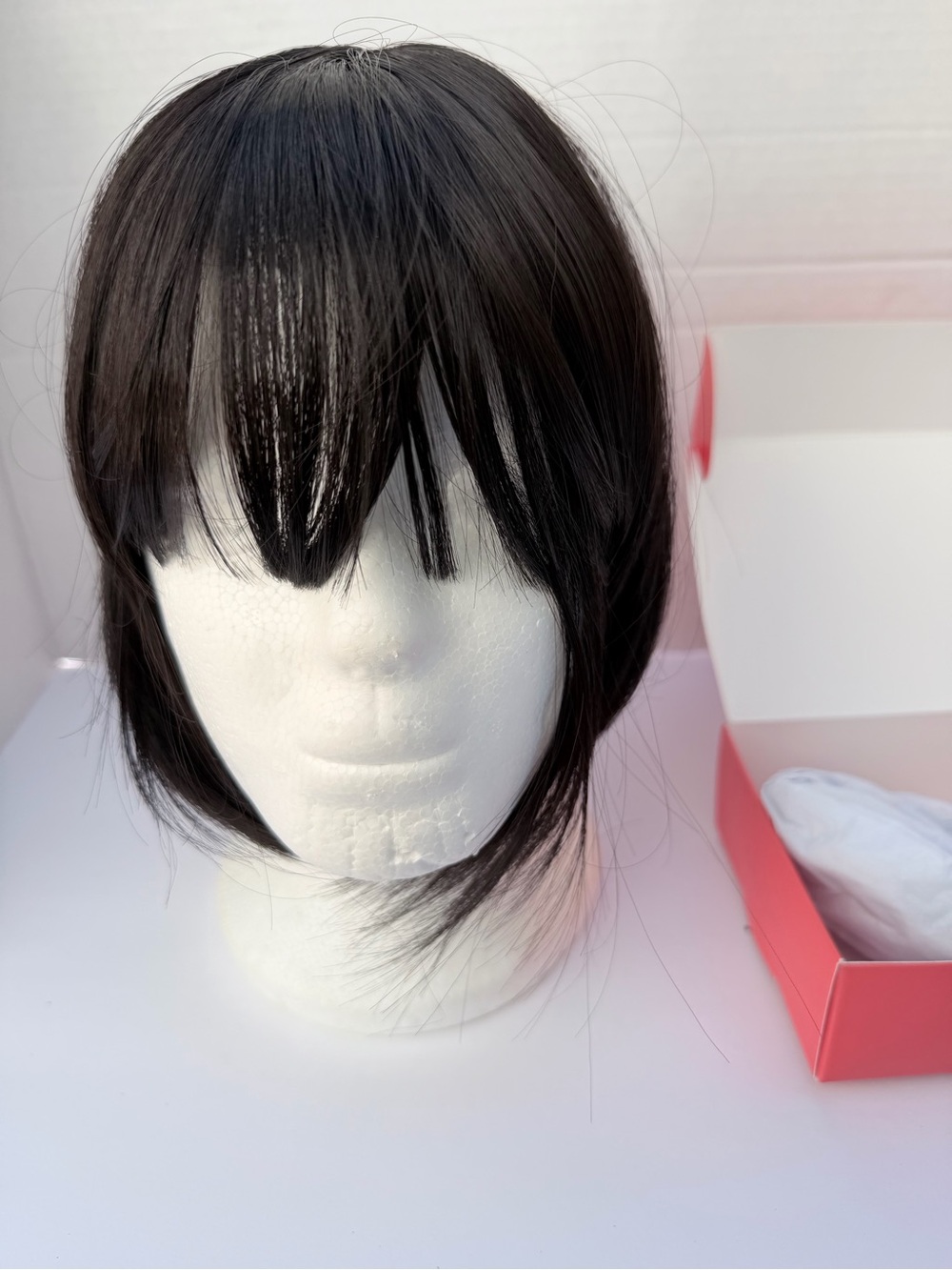 Natural black hair topper/bangs  Extensions– Vibrant Ready-to-Use Set